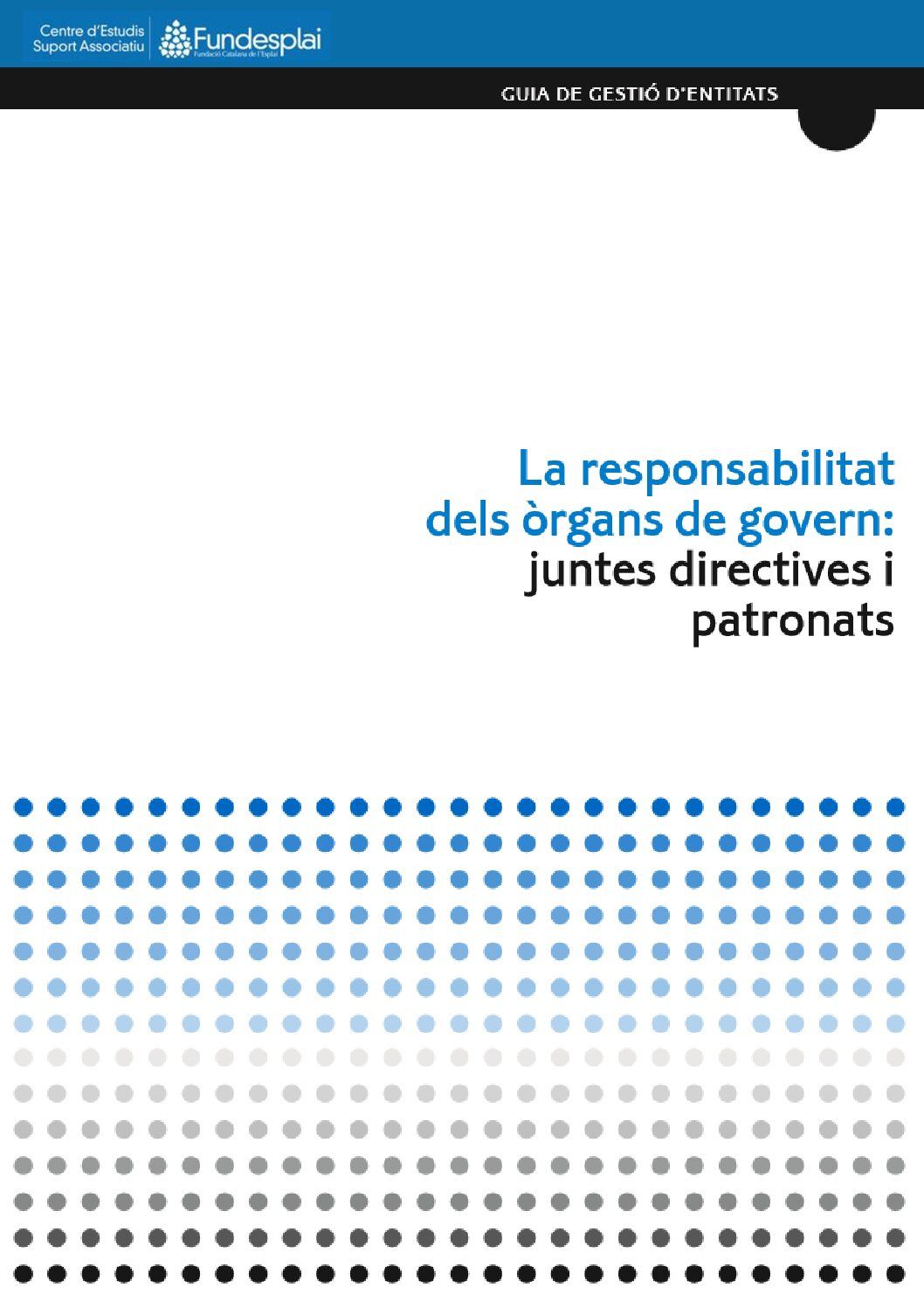 ELS REPTES DELS ÒRGANS DE GOVERN A LES FUNDACIONS by Núria Vails / Pau Vidal