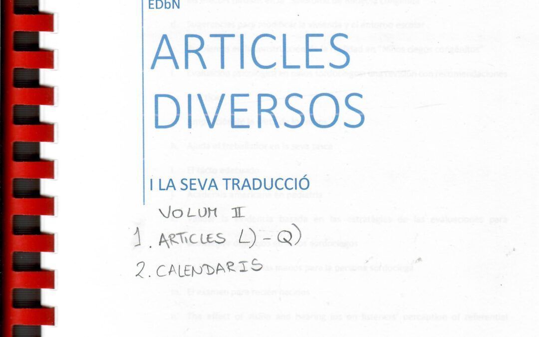 ARTICLES DIVERSOS I LA SEVA TRADUCCIÓ VOL. 2 (L – Q) by APSOCECAT