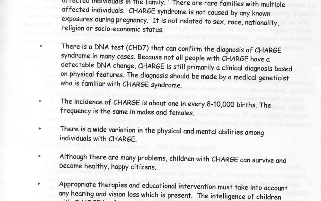 WHAT ARE THE FACTS ABOUT CHARGE SYNDROME? by Charge Syundrome Foundation