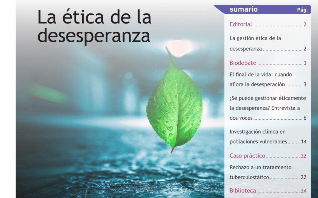BIOÈTICA & DEBAT NUM. 83 L’ÈTICA DE LA DESESPERANÇA by Institut Borja de Bioètica